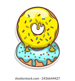 Delicious donut vector hand draw illustration