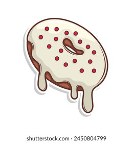 Delicious donut vector hand draw illustration