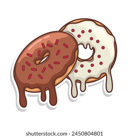 Delicious donut vector hand draw illustration