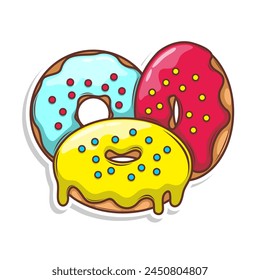 Delicious donut vector hand draw illustration
