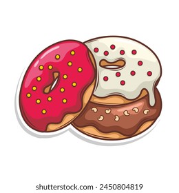 Deliciosa ilustración de dibujo a mano de Vector de donut