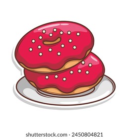 Delicious donut vector hand draw illustration