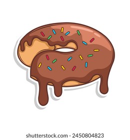 Deliciosa ilustración de dibujo a mano de Vector de donut