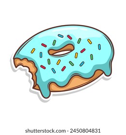 Delicious donut vector hand draw illustration