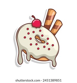 Delicious donut vector hand draw illustration