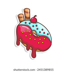 Delicious donut vector hand draw illustration