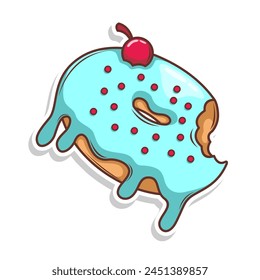 Delicious donut vector hand draw illustration