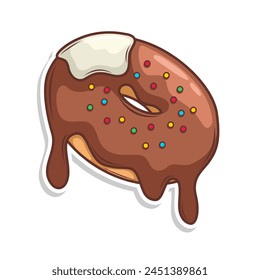 Delicious donut vector hand draw illustration