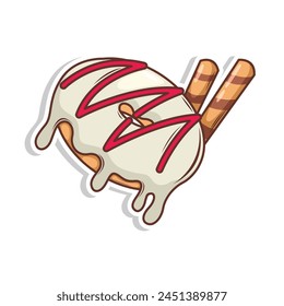 Delicious donut vector hand draw illustration