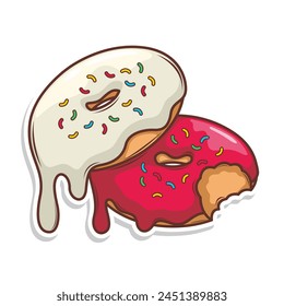 Delicious donut vector hand draw illustration