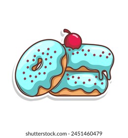 Delicious donut vector hand draw illustration