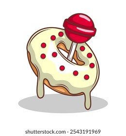 Delicious donut vector hand draw illustration