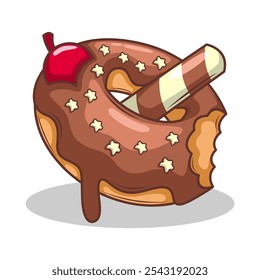 Delicious donut vector hand draw illustration