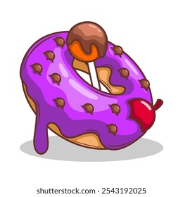 Delicious donut vector hand draw illustration