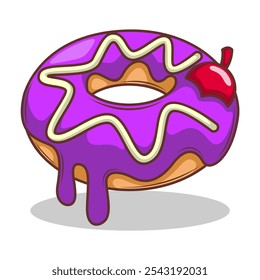 Delicious donut vector hand draw illustration