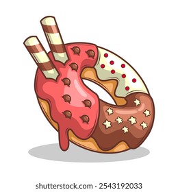 Deliciosa dout vetor mão desenhar ilustração