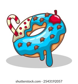 Delicious donut vector hand draw illustration