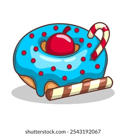 Delicious donut vector hand draw illustration