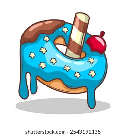 Delicious donut vector hand draw illustration