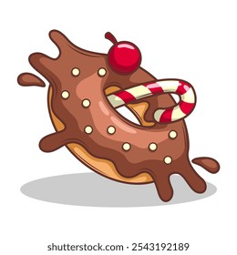 Delicious donut vector hand draw illustration