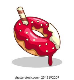 Delicious donut vector hand draw illustration