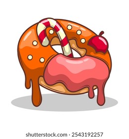 Delicious donut vector hand draw illustration