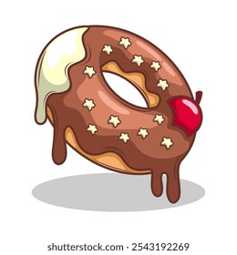 Delicious donut vector hand draw illustration