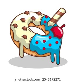 Delicious donut vector hand draw illustration