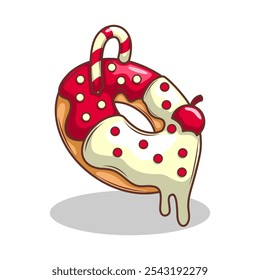 Delicious donut vector hand draw illustration