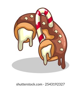 Delicious donut vector hand draw illustration