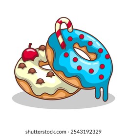 Delicious donut vector hand draw illustration