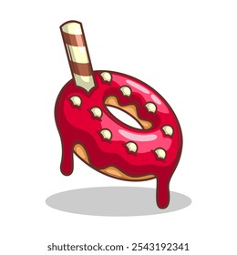 Delicious donut vector hand draw illustration