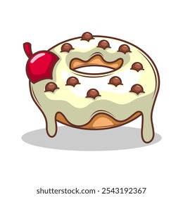 Delicious donut vector hand draw illustration