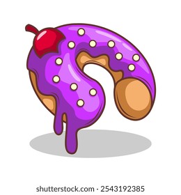 Delicious donut vector hand draw illustration