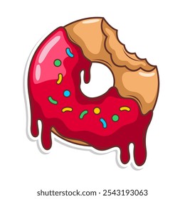 Delicious donut vector hand draw illustration