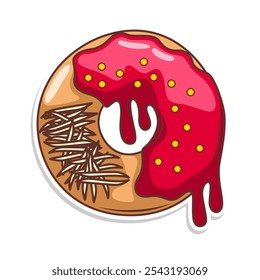 Delicious donut vector hand draw illustration