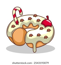Delicious donut vector hand draw illustration