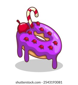 Delicious donut vector hand draw illustration
