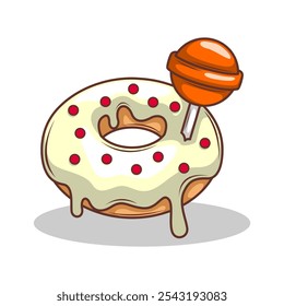 Delicious donut vector hand draw illustration