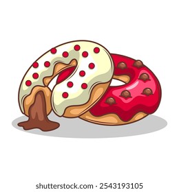 Delicious donut vector hand draw illustration