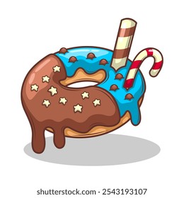 Delicious donut vector hand draw illustration