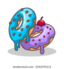 Delicious donut vector hand draw illustration