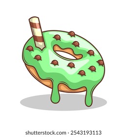 Delicious donut vector hand draw illustration