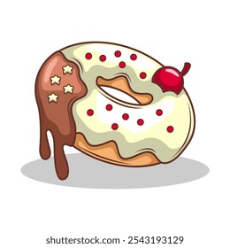 Delicious donut vector hand draw illustration