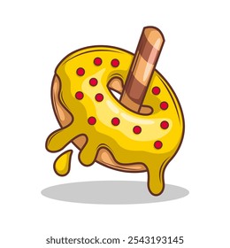Delicious donut vector hand draw illustration