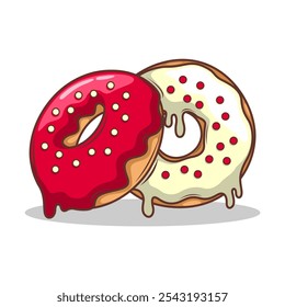 Delicious donut vector hand draw illustration