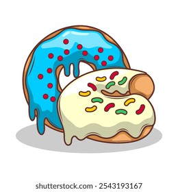 Delicious donut vector hand draw illustration