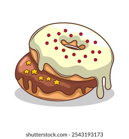Delicious donut vector hand draw illustration