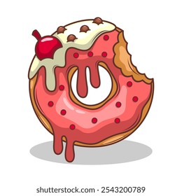 Delicious donut vector hand draw illustration

