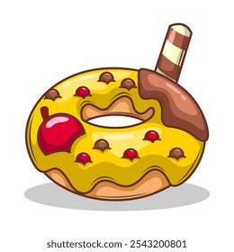 Delicious donut vector hand draw illustration

